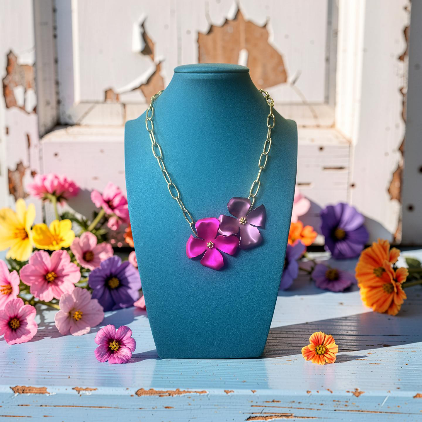 Zenzii Double Flower Necklace