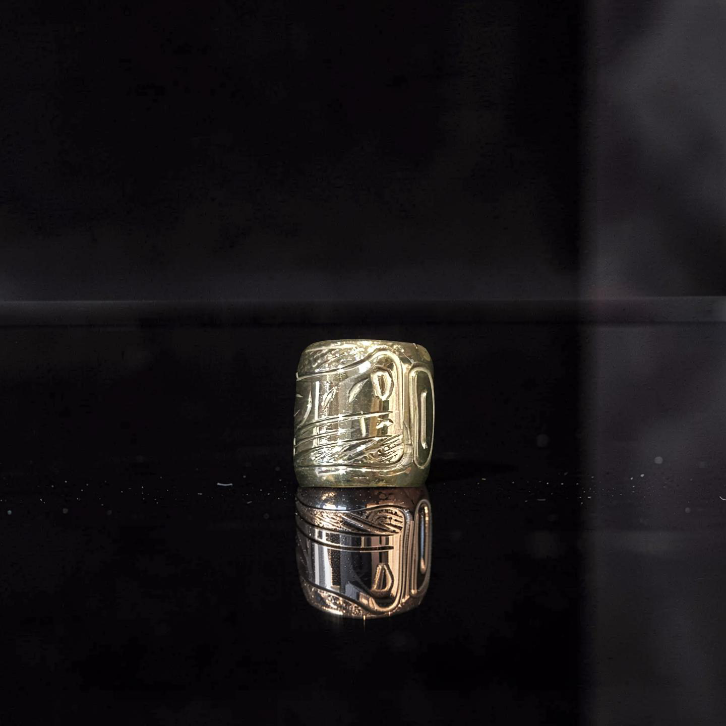 Small Beveled Spirit Bead - Wolf