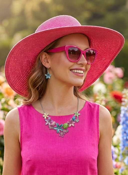 Multi-Colour Flower & Butterfly Necklace