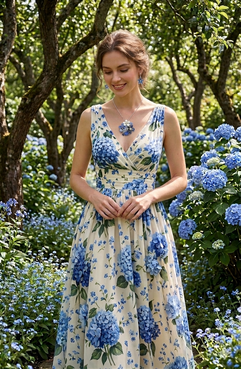 Blue Bouquet Necklace