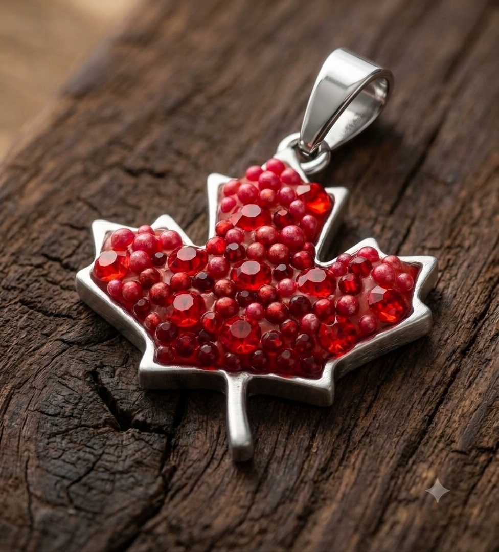 Maple Leaf Austrian Crystal Necklace
