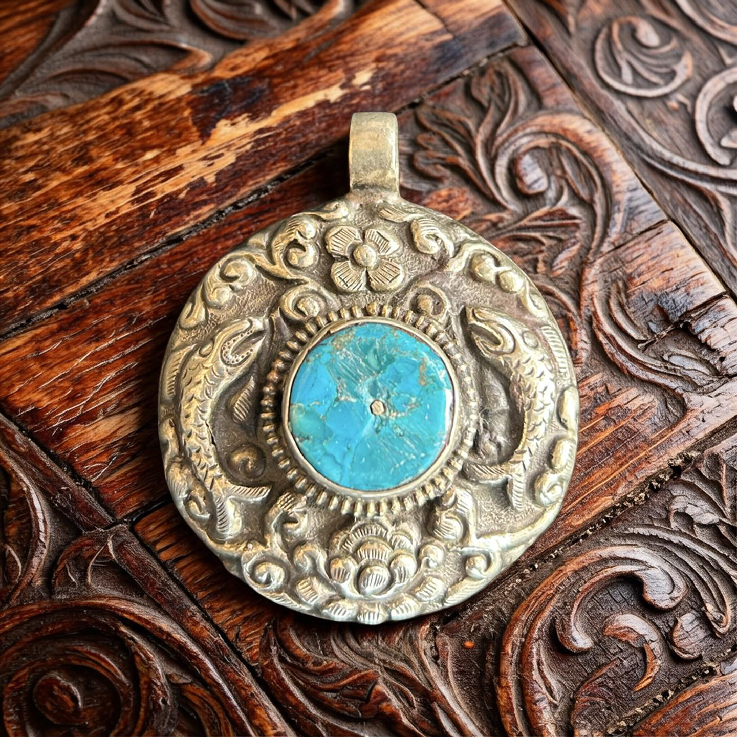 Traditional Nepalese Turquoise Pendant
