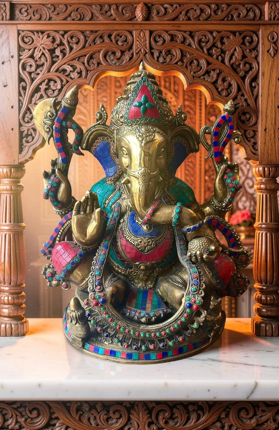 Stone Inlay Ganesh - Style 1