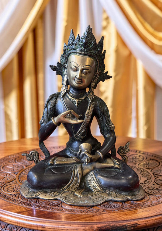 Crowned Buddha - Green Patina