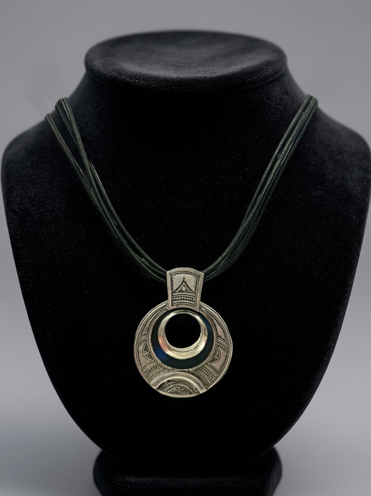 Tuareg Tribe - Sliced Blue Agate Necklace