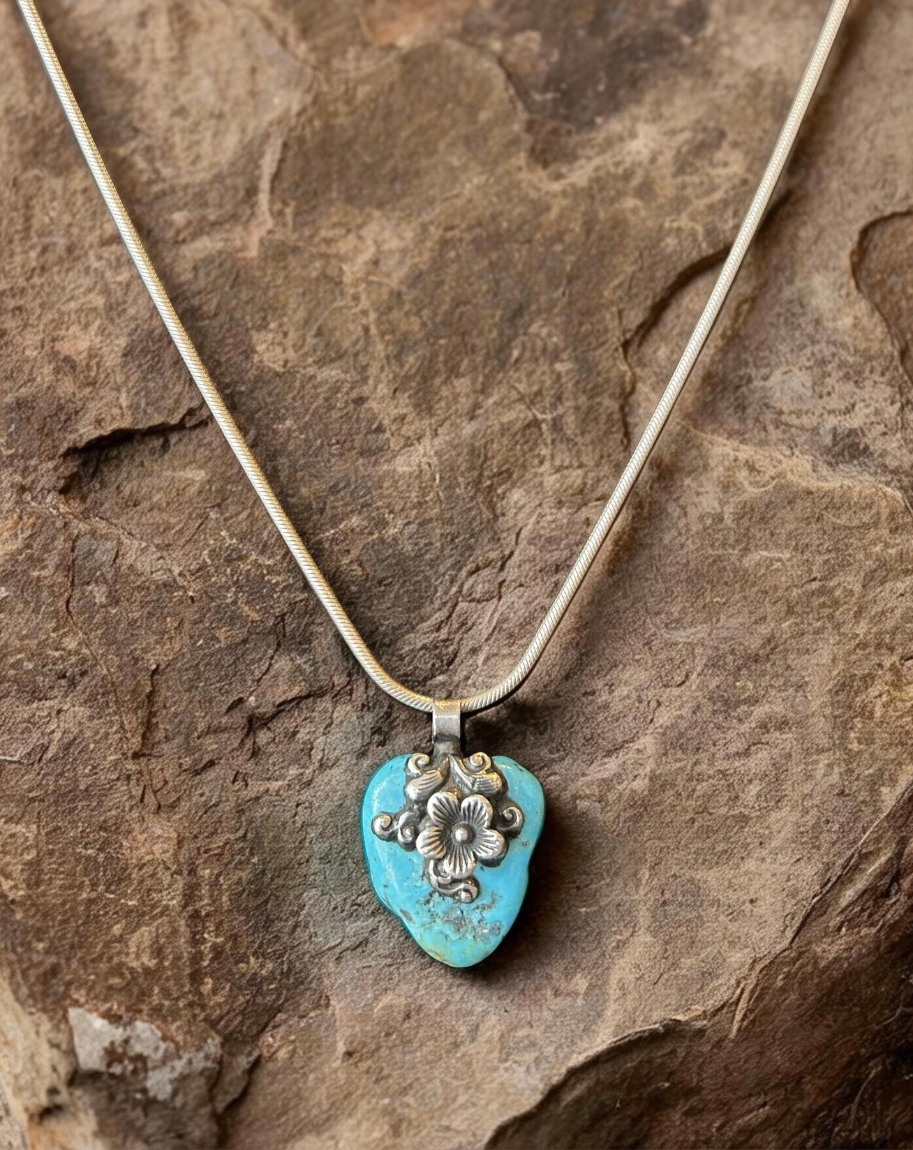Turquoise Flower Nepalese Pendant