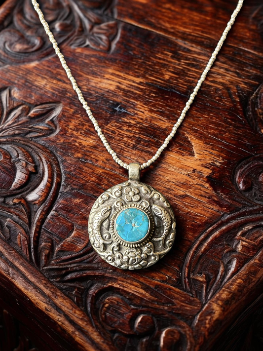 Traditional Nepalese Turquoise Pendant