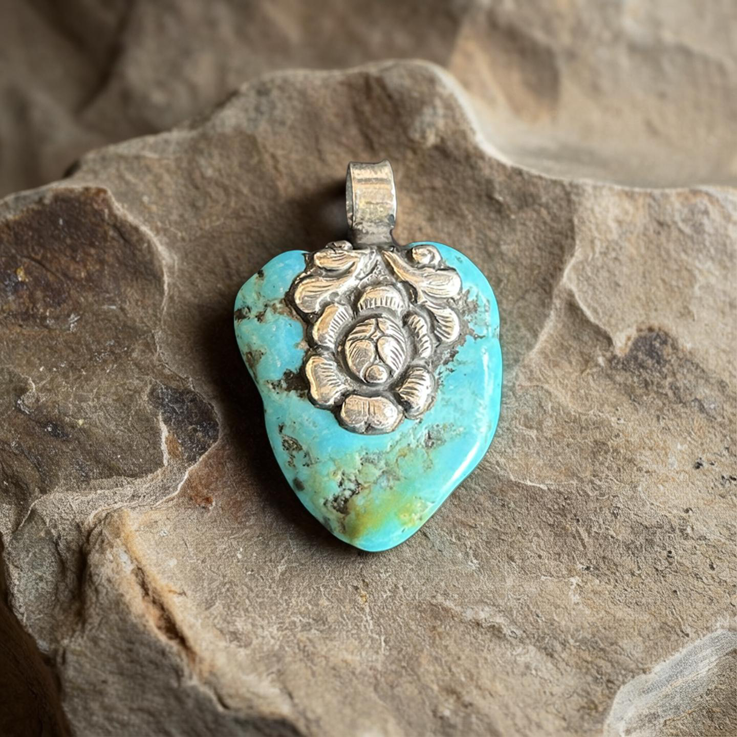 Turquoise Flower Nepalese Pendant