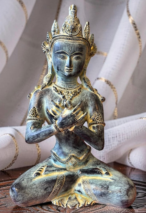 Crowned Karana Buddha - Blue Patina