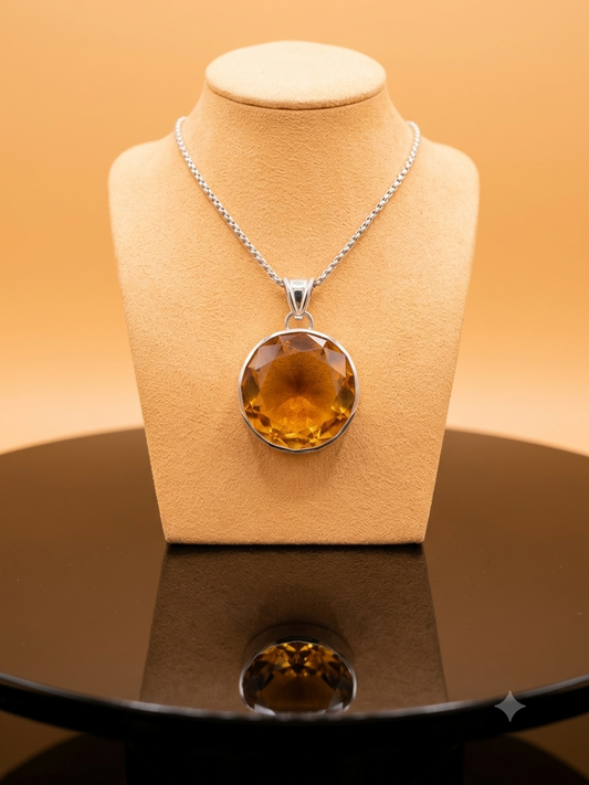 Sunshine - Light Orange Austrian Crystal Pendant