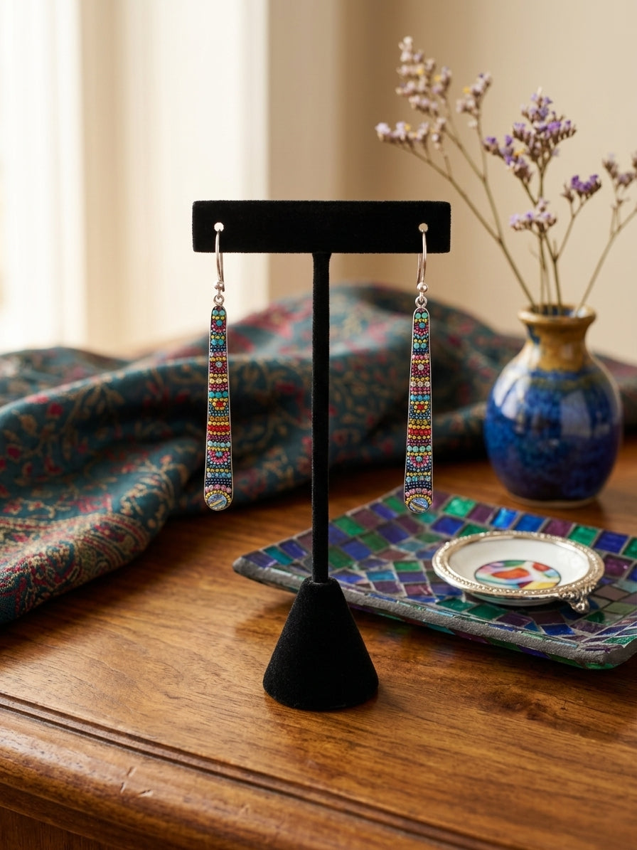 Long Rainbow Drop Earrings