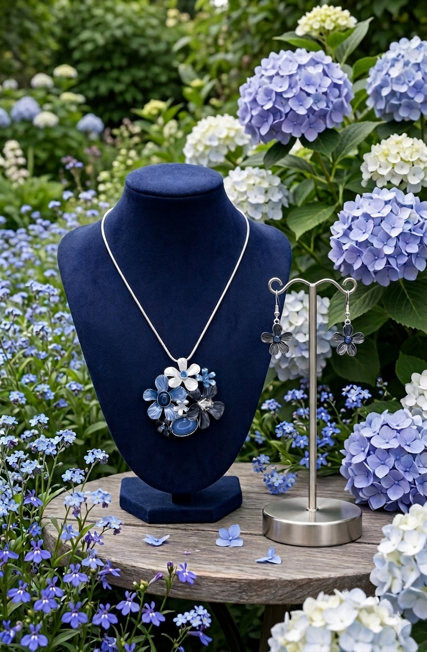 Blue Bouquet Necklace