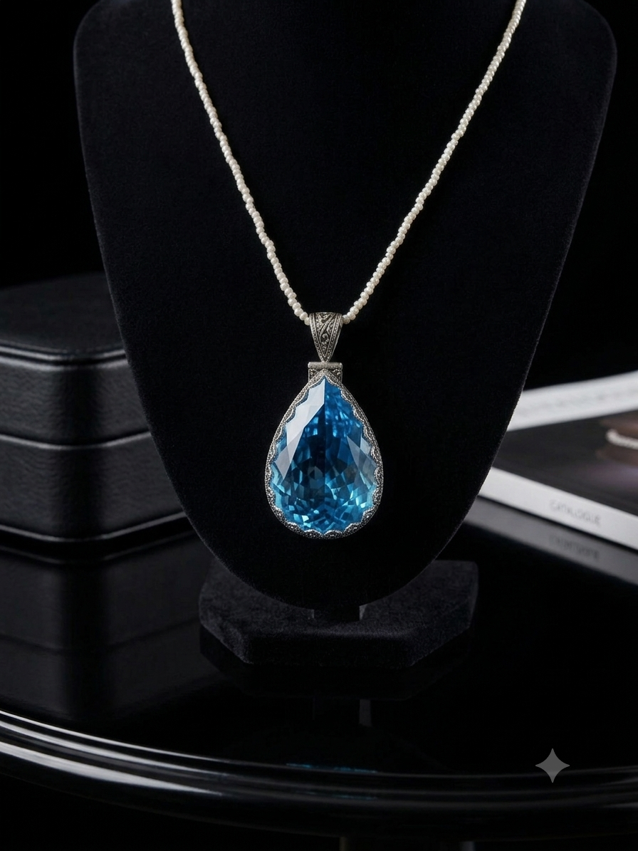 Swiss Blue Topaz Pendant