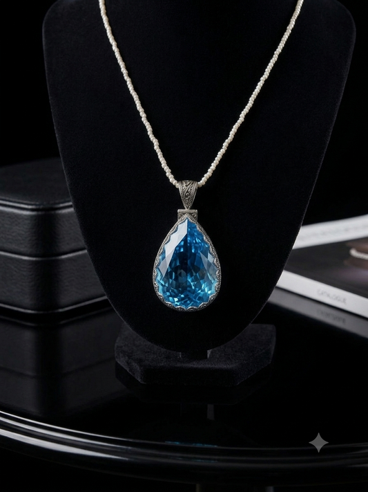 Swiss Blue Topaz Pendant