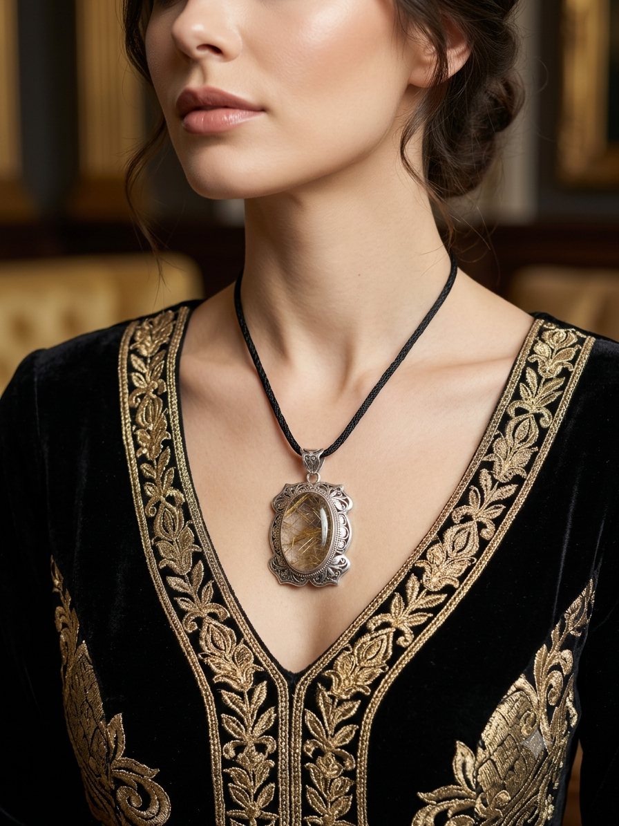 Heirloom Rutilated Quartz Pendant