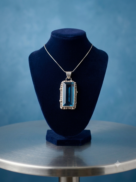 Lagoon Blue - Blue Austrian Crystal Pendant