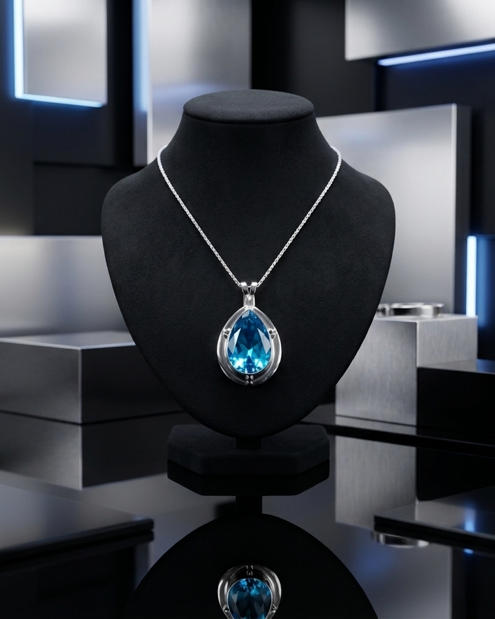 Crystal Waters - Blue Austrian Crystal Pendant
