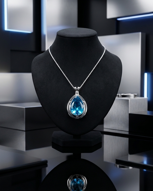 Crystal Waters - Blue Austrian Crystal Pendant