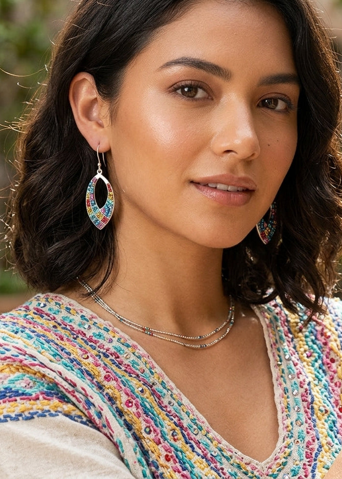 Rainbow Point Drop Earrings