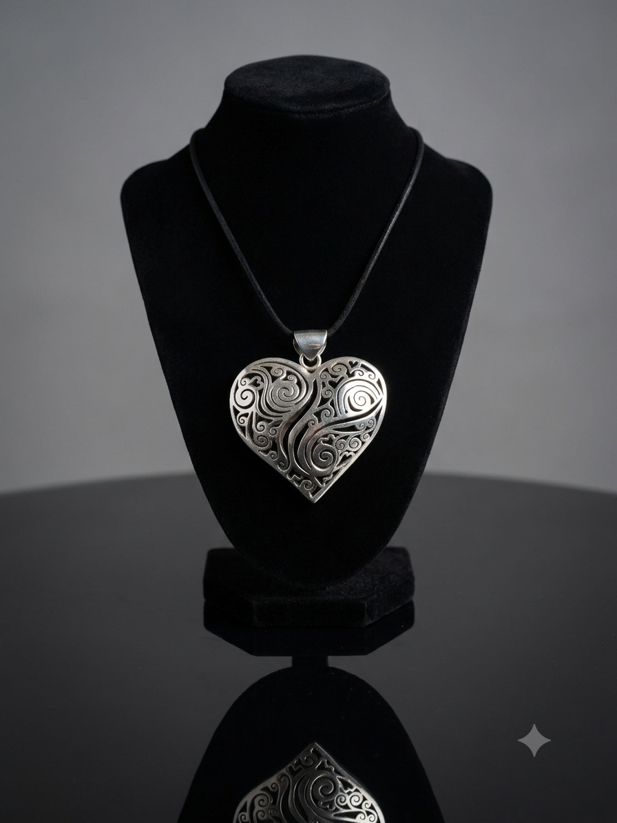 Sterling Silver Puff Heart