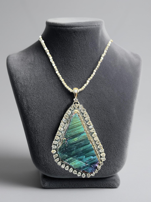 Titanium Plated Quartz Pendant