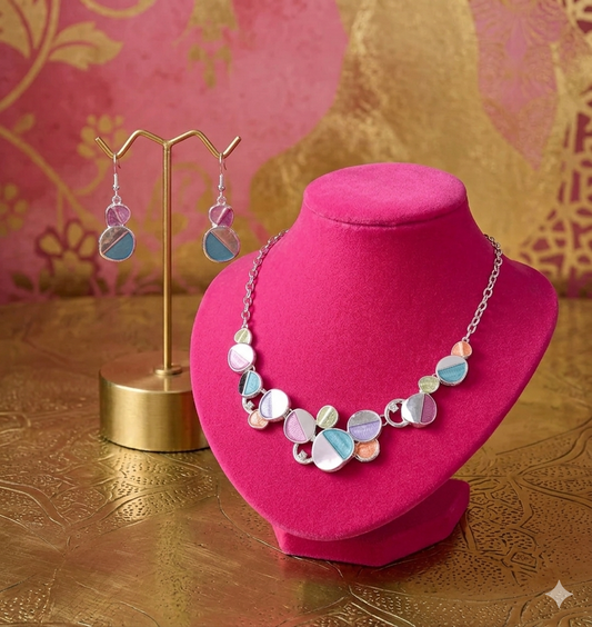 Artsy Multi-Colour Circle Necklace