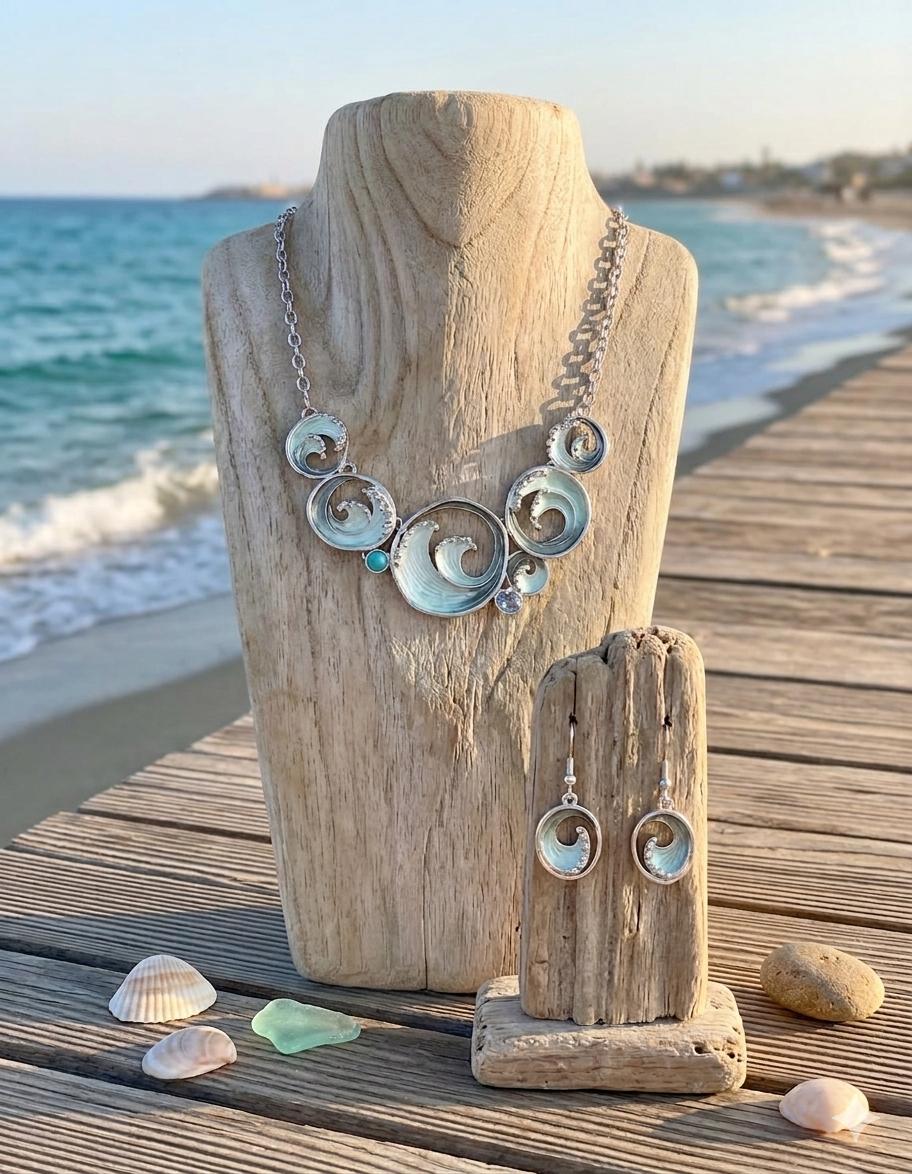 Multi-Ocean Wave Necklace