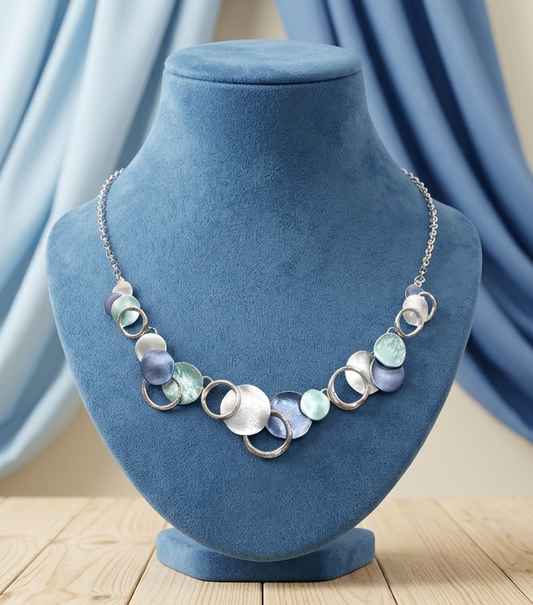 Blue Circle Necklace