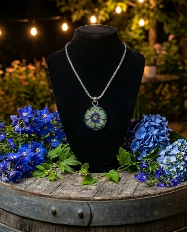 3D Harmony Ball Pendant - Blue
