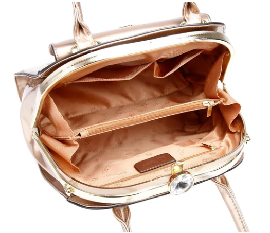 Brangio Patant Leather Flower Handbag
