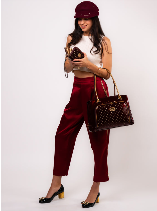 Brangio Patant Leather Travel Handbag