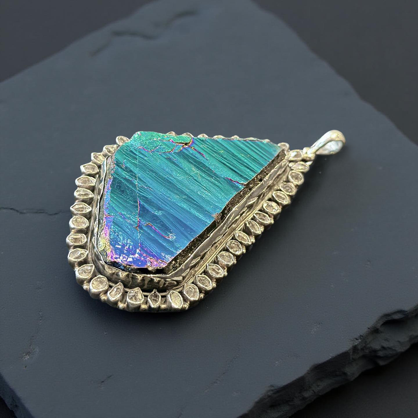 Titanium Plated Quartz Pendant