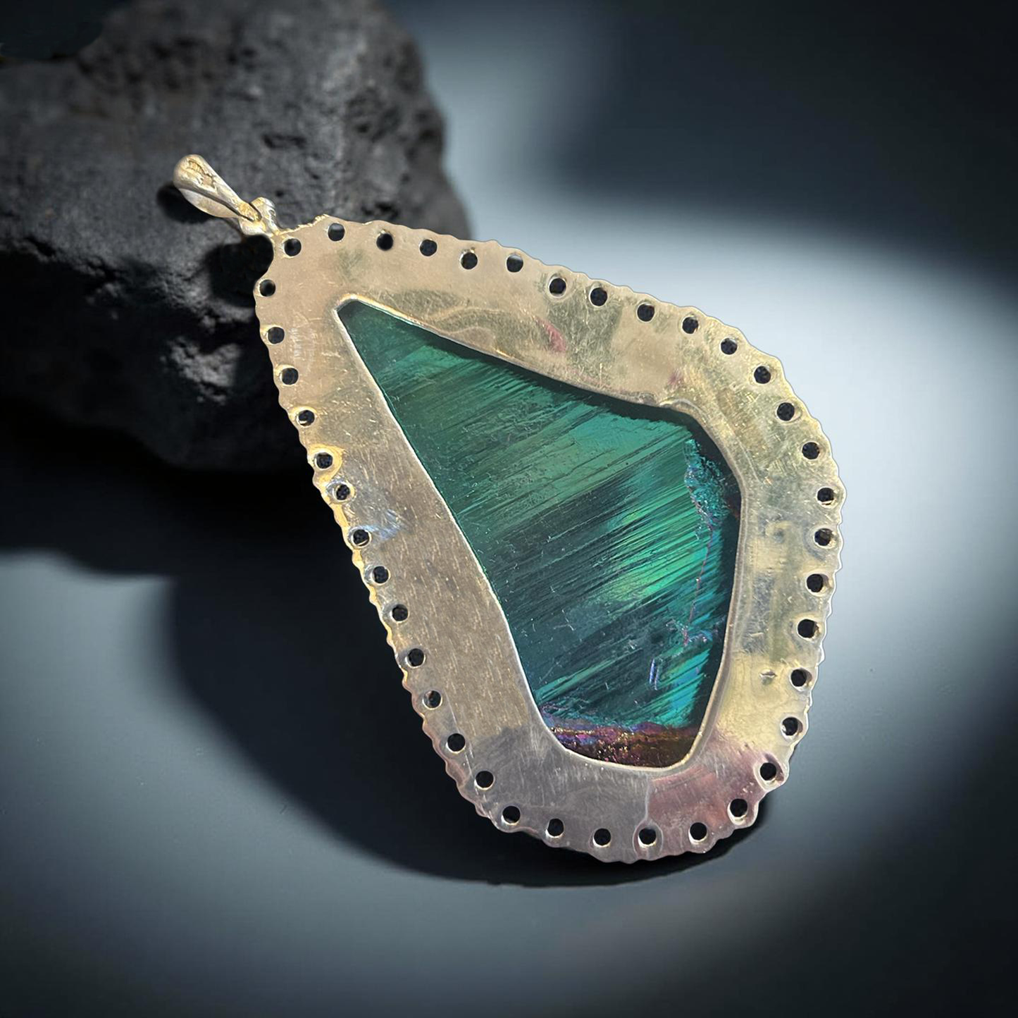 Titanium Plated Quartz Pendant