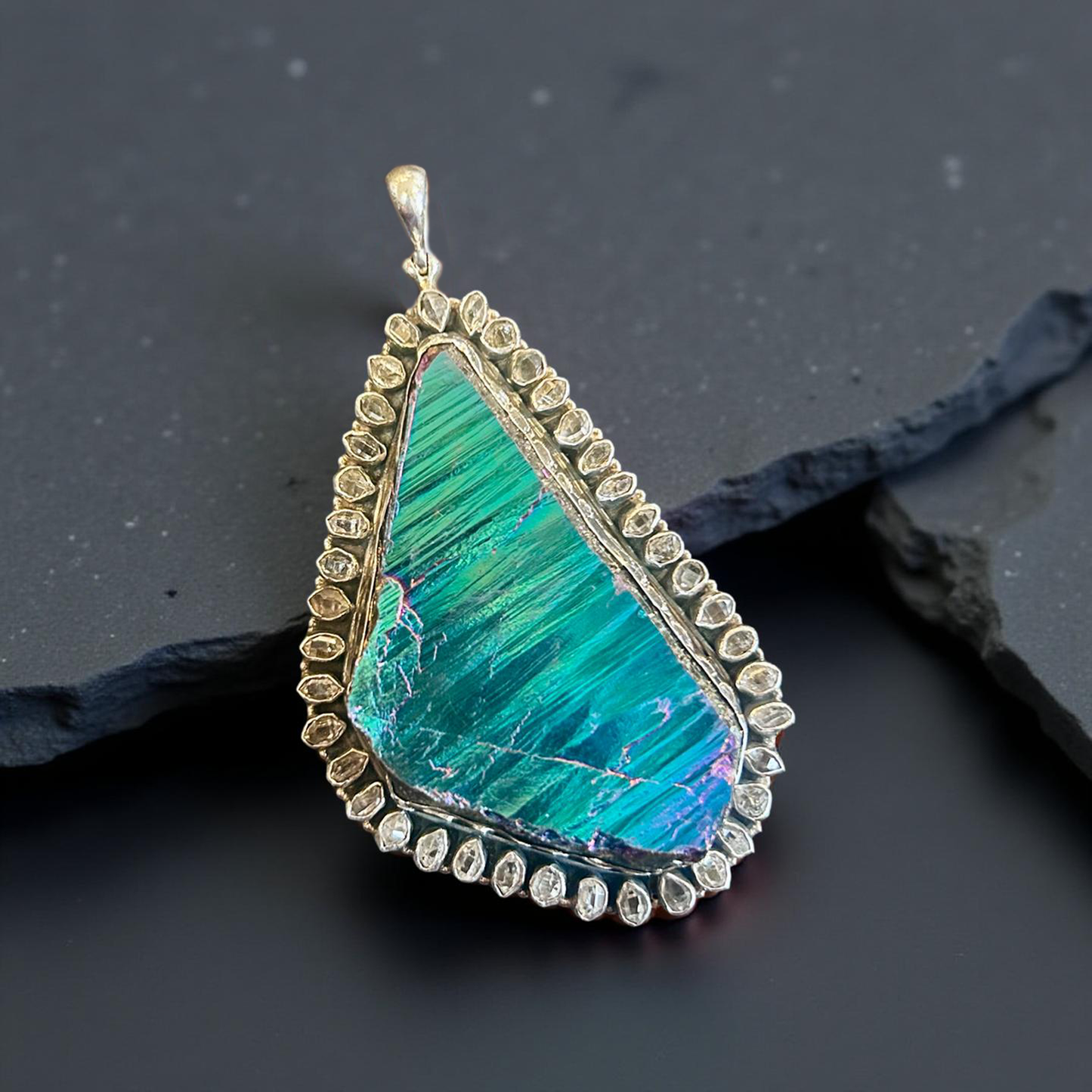 Titanium Plated Quartz Pendant